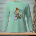 Mermaid sitting on a post next to a crab holding gossip, with text "Now You Have My Attention".