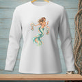 Mermaid holding a drink, with signs for "Drama" and "Drinks".
