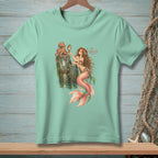Mermaid with octopus and mirror, text AS EXPECTED.