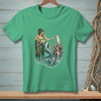 Mermaid and octopus on a dock with a "To Do" list and drinks.