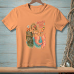T-shirt with mermaid and crab illustration and "ABSOLUTELY NOT" text.
