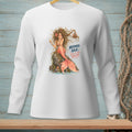 Long sleeve shirt with mermaid graphic and text "Mermaid Hair Enter at Your Own Risk".