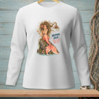 Long sleeve shirt with mermaid graphic and text "Mermaid Hair Enter at Your Own Risk".