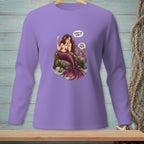 Mermaid sitting on a rock with a champagne glass, and a crab with text "Too Much".
