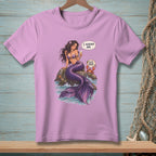 Mermaid with champagne and crab says "I already am. Be the bigger person."