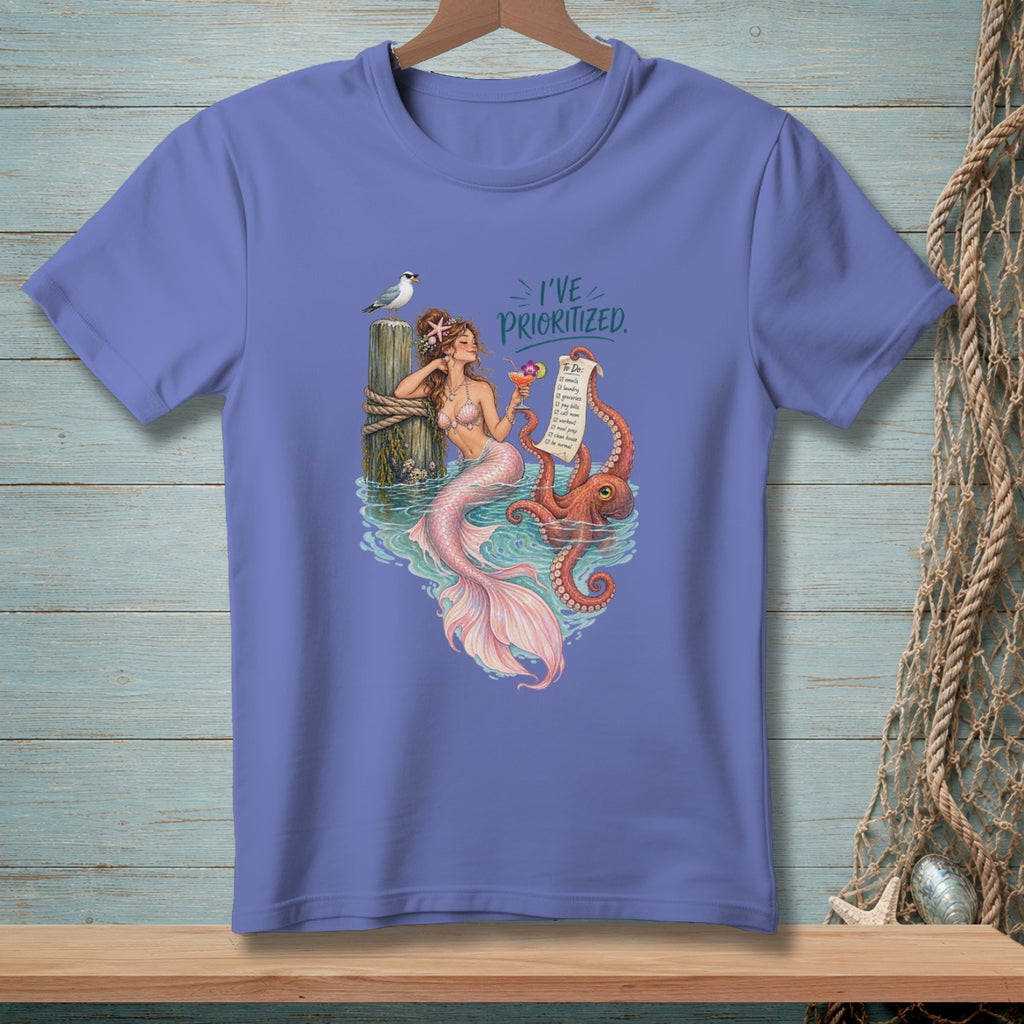 Mermaid and octopus with a "To Do" list and "I've Prioritized." text.