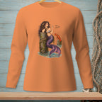 Mermaid with purple tail and lobster on a wooden post, text "That's Adorable."