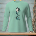 Mint long-sleeve shirt with a mermaid graphic and the text "ABSOLUTELY NOT."