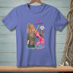Mermaid with pink tail holding champagne, "I AM FOR CHAMPAGNE" and "BE GRATEFUL" text.