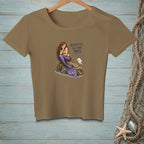 Brown t-shirt with mermaid, seagull, and text "Respectfully, Get Your Own."