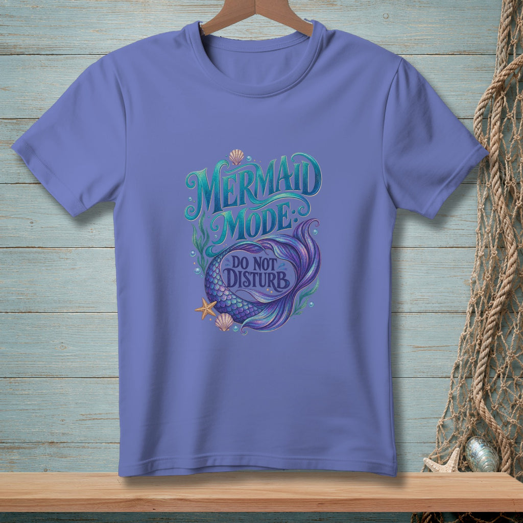 Purple t-shirt with "Mermaid Mode" and "Do Not Disturb" text and a mermaid tail.