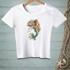 White t-shirt featuring a mermaid holding flowers and a bottle, with text "I Got This."