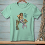 Mermaid pouring wine to crab with text "THIS COULD'VE BEEN A TEXT."