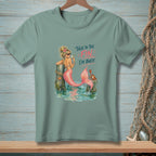 Mermaid drinking a cocktail with text "Talk to the Fin, I'm Busy."