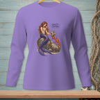 Mermaid holding flowers with lobster and "Quality Control" text.