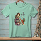 Mermaid and lobster with flowers and text "Let's Finish The Job."