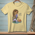 Light yellow t-shirt with a mermaid sitting on a dock with an octopus and text "Oh, honey. That's not enough comb."