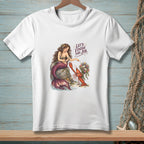 Mermaid with lobster and flowers, text "Let's Finish The Job."