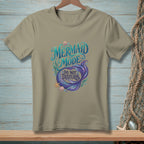 T-shirt with "Mermaid Mode: Do Not Disturb" text and purple tail.