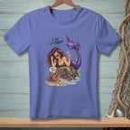Mermaid with cocktail and crab on beach, says "I am, it's fabulous."
