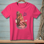 Mermaid with martini glass and crab, text "I'M LITERALLY CHILLED."
