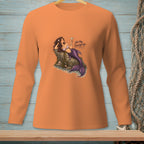 Mermaid with purple tail on rock drinks martini, text "Not My Emergency."
