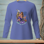 Mermaid with drinks, crab, and seagull on a pier, "Everyone Relax" text.