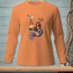 Mermaid with seagull and drink, text reads "Don't even think about it".