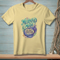 Yellow t-shirt with "Mermaid Mode: Do Not Disturb" text and mermaid tail graphic.