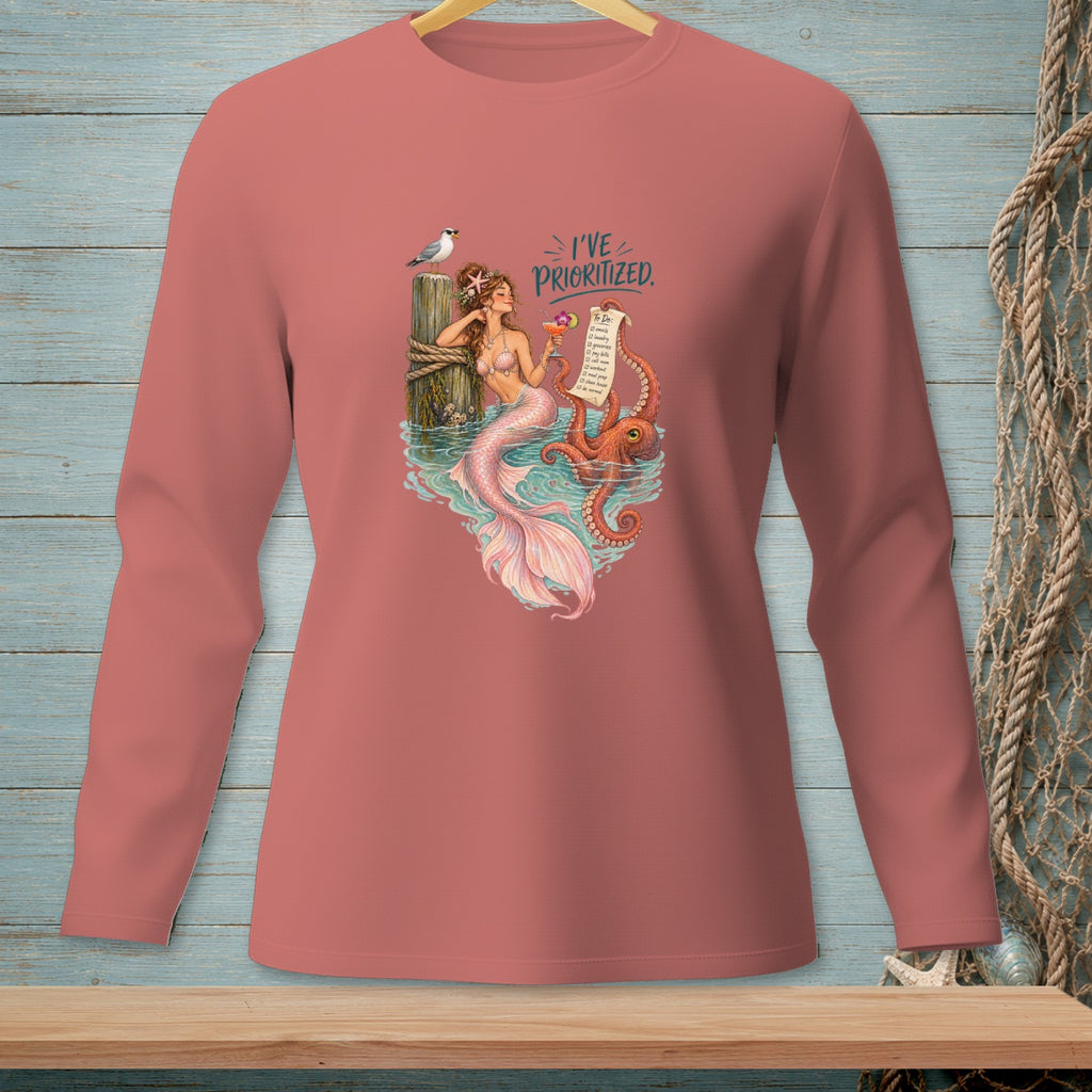 Mermaid with octopus and a to-do list that reads "I'VE PRIORITIZED."