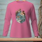 Mermaid relaxes on a dock with drinks and a sign that says "Share The Water".