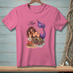 Pink t-shirt with mermaid and crab graphic, reading "I am. It's fabulous." and "Watch your attitude."