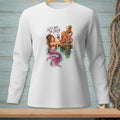 Mermaid and octopus holding drinks, with text "Let's not be silly".