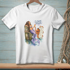 Mermaid and octopus next to list titled "I Chose Peace" on white t-shirt.