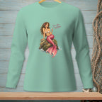 Mint green long sleeve shirt with a mermaid graphic and text "Lower Your Expectations."