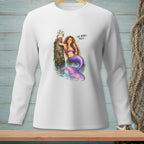 Mermaid and crab on a barnacle-covered post with text "We agree, then."