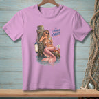Mermaid with pink tail drinks martini, saying "I'm Literally Chilled."