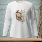 White long-sleeve shirt with a mermaid graphic reading "NOT TODAY".